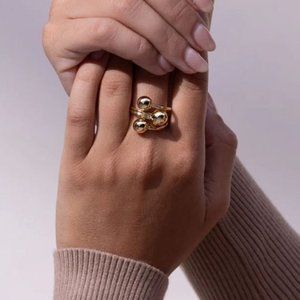 Golden Ball Ring bold, gold plated Gold Ball Ring